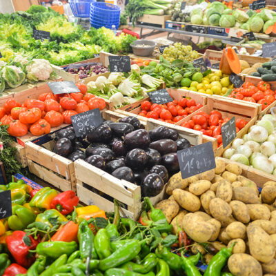 Fresh vegetables in supermarket